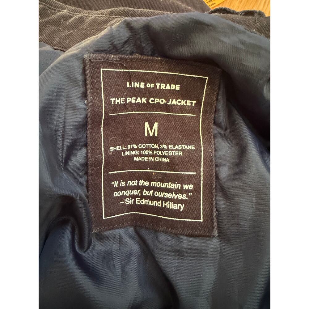 Men's Line of Trade Navy Lined Outdoor The Peak CPO Jacket Coat Size Med - Picture 3 of 4